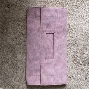 Lilac purple suede clutch